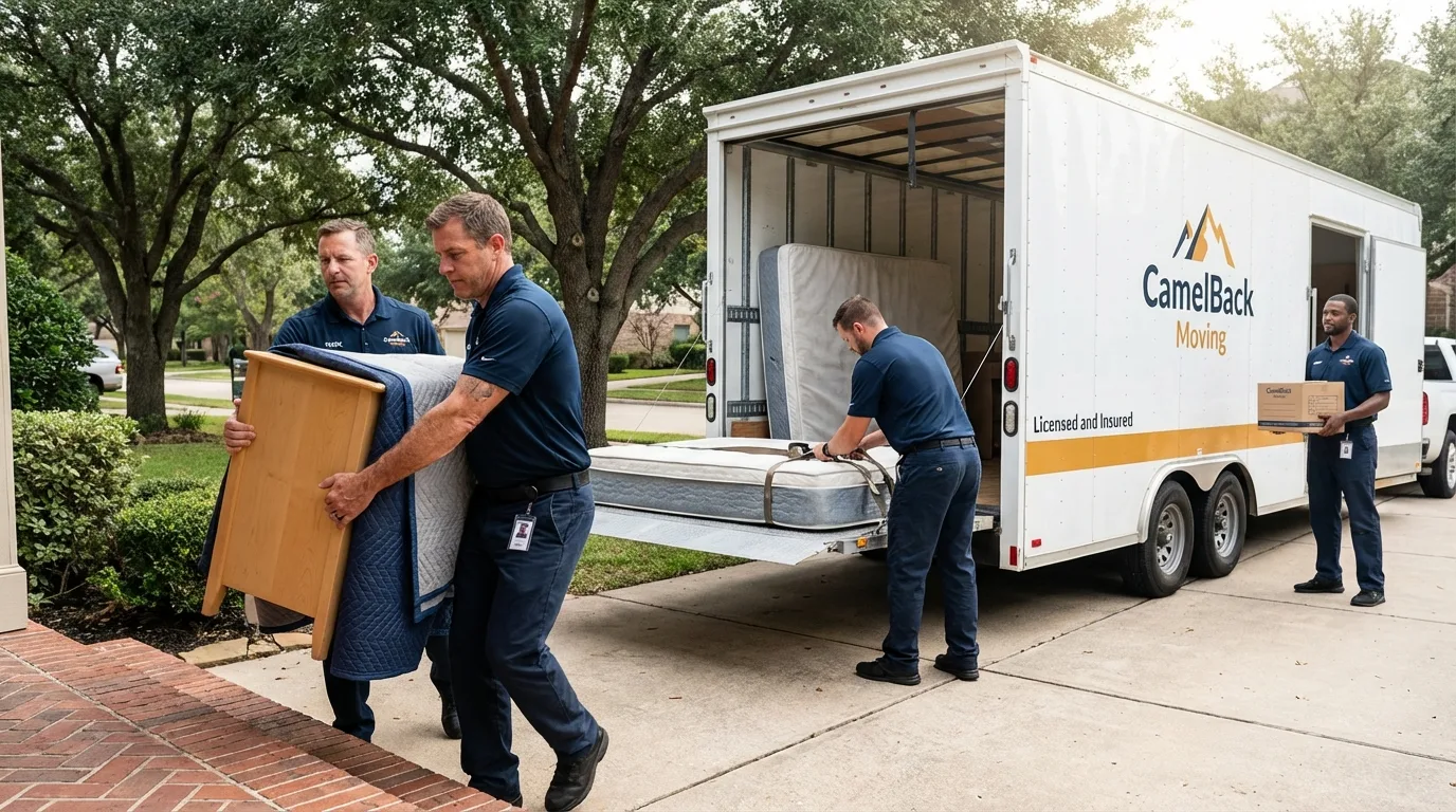 Crew loading residential truck for cross-state move from Glenside, PA